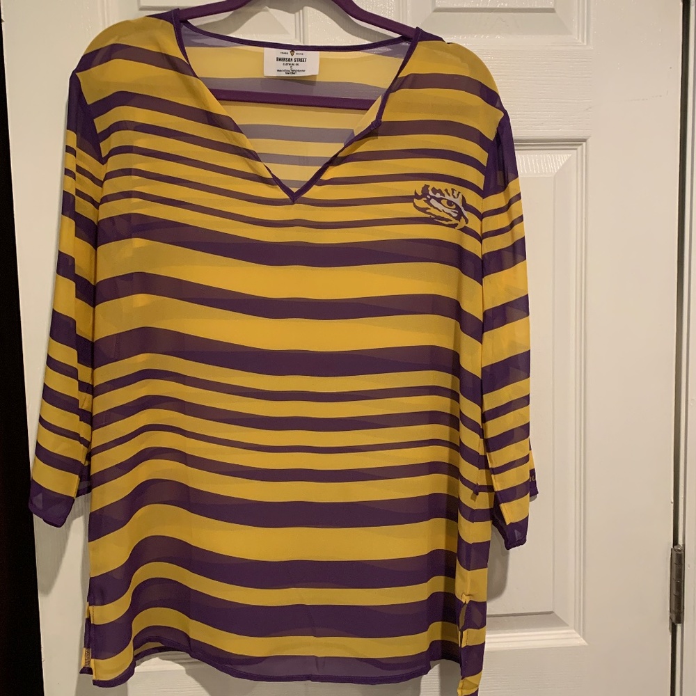 LSU purple and gold chiffon tunic